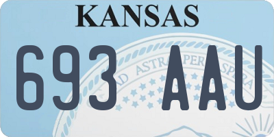 KS license plate 693AAU