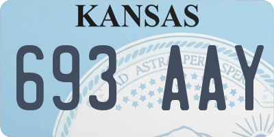 KS license plate 693AAY