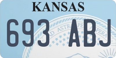 KS license plate 693ABJ