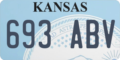 KS license plate 693ABV
