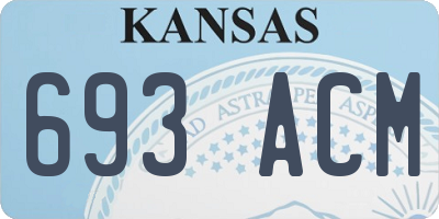 KS license plate 693ACM