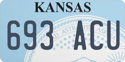 KS license plate 693ACU