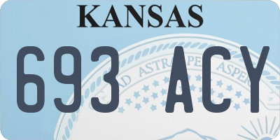 KS license plate 693ACY