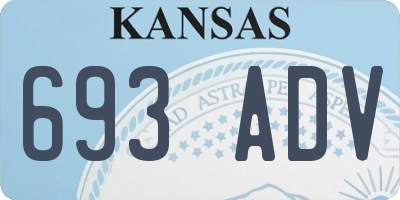 KS license plate 693ADV