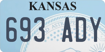 KS license plate 693ADY