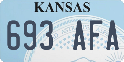 KS license plate 693AFA