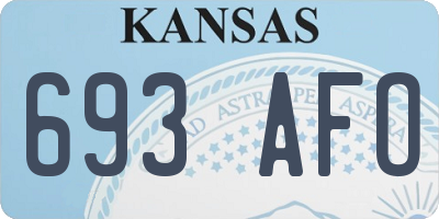 KS license plate 693AFO