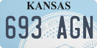 KS license plate 693AGN
