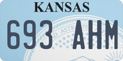 KS license plate 693AHM