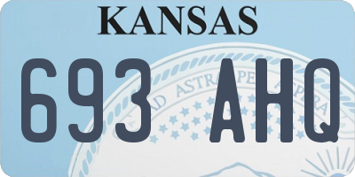 KS license plate 693AHQ