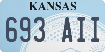 KS license plate 693AII