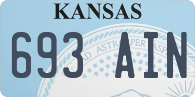 KS license plate 693AIN