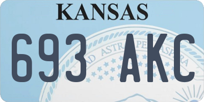 KS license plate 693AKC
