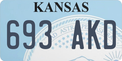 KS license plate 693AKD