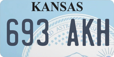 KS license plate 693AKH