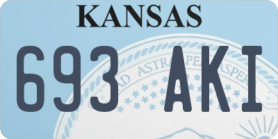 KS license plate 693AKI