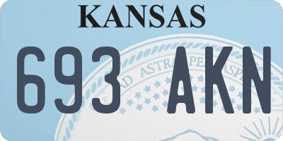 KS license plate 693AKN