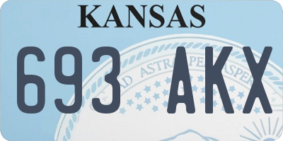 KS license plate 693AKX