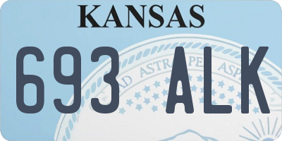KS license plate 693ALK