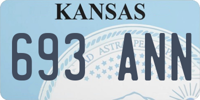 KS license plate 693ANN