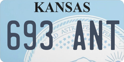 KS license plate 693ANT