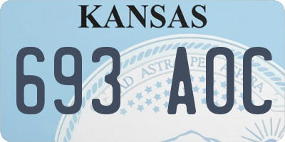 KS license plate 693AOC