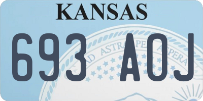 KS license plate 693AOJ