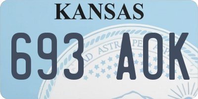 KS license plate 693AOK