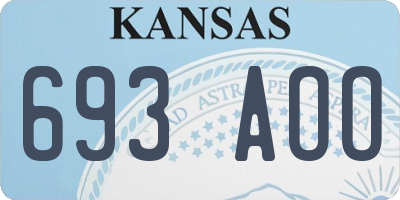 KS license plate 693AOO