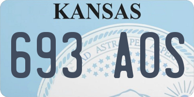 KS license plate 693AOS