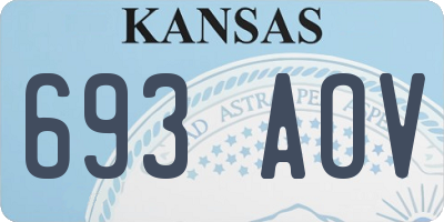 KS license plate 693AOV