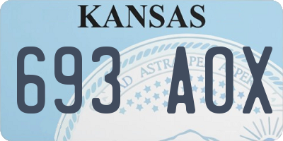 KS license plate 693AOX