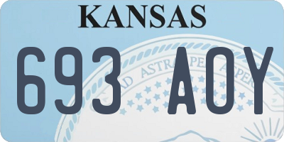KS license plate 693AOY