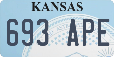 KS license plate 693APE