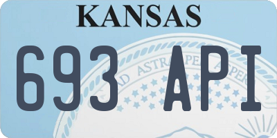 KS license plate 693API