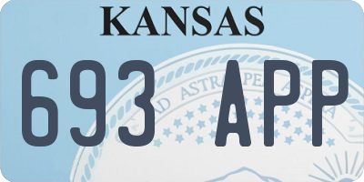KS license plate 693APP