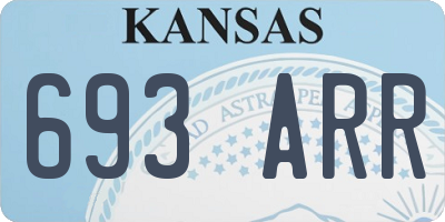 KS license plate 693ARR