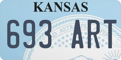 KS license plate 693ART