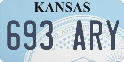 KS license plate 693ARY