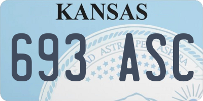 KS license plate 693ASC