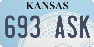 KS license plate 693ASK