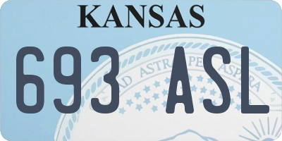 KS license plate 693ASL