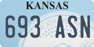 KS license plate 693ASN