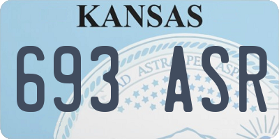 KS license plate 693ASR