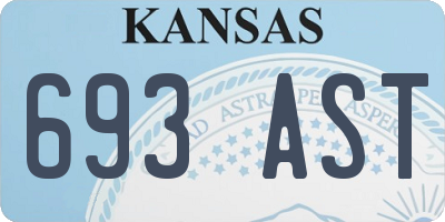 KS license plate 693AST