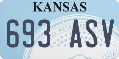 KS license plate 693ASV