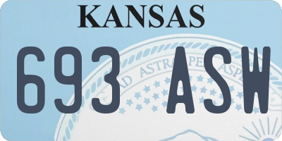 KS license plate 693ASW