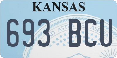 KS license plate 693BCU