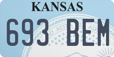 KS license plate 693BEM