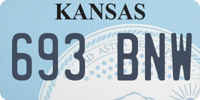 KS license plate 693BNW